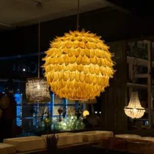 LÁMPARA DE TECHO LUNA DORADA